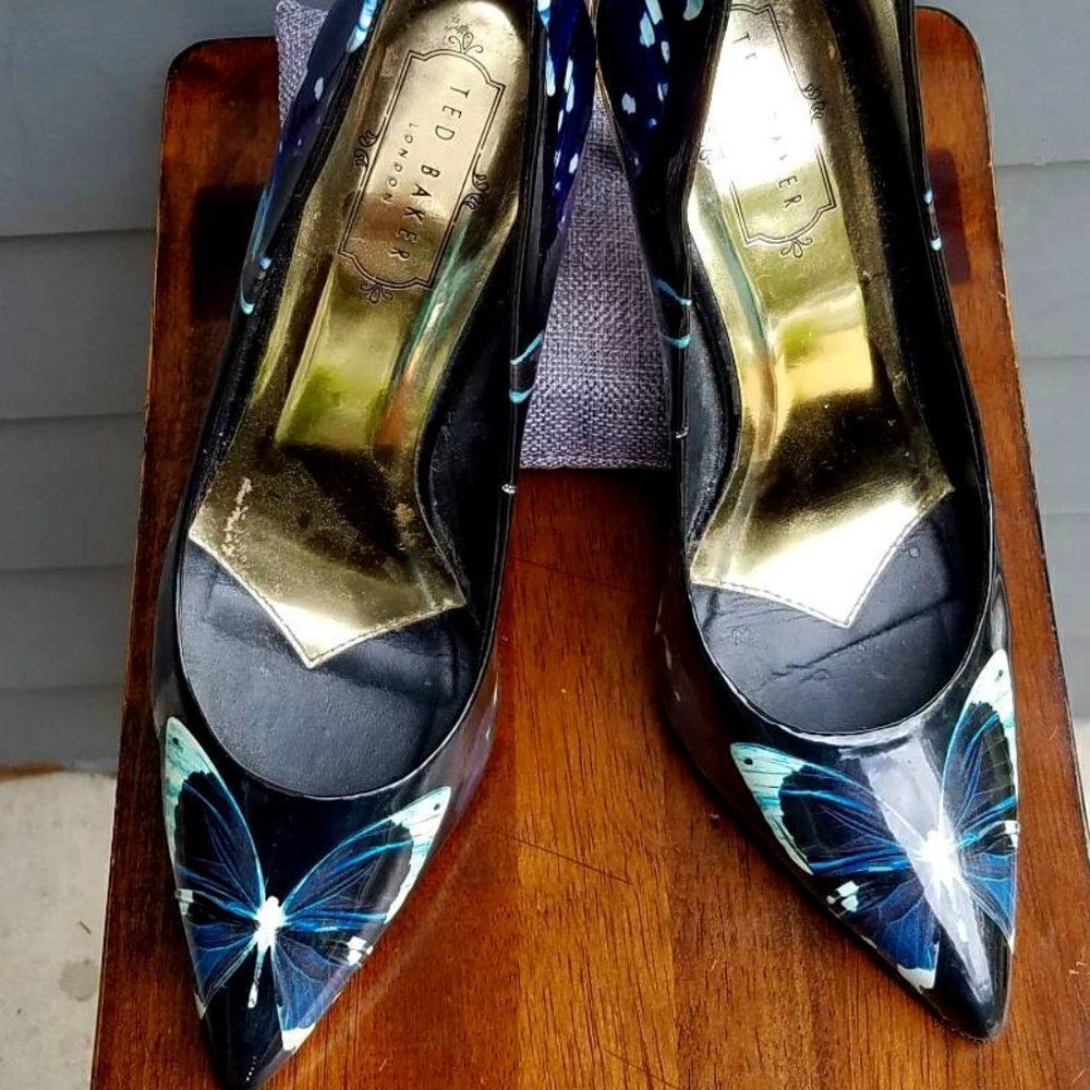 Ted Baker Patent Leather Butterfly Heels Size 39